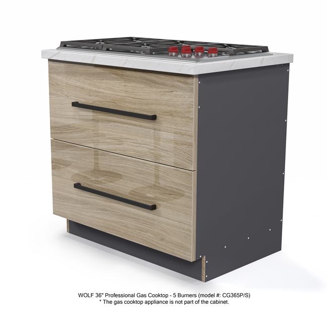 Custom Cooktop 2 Equal Drawer