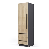Custom Pantry Single 1 Door 2 Equal Drawer