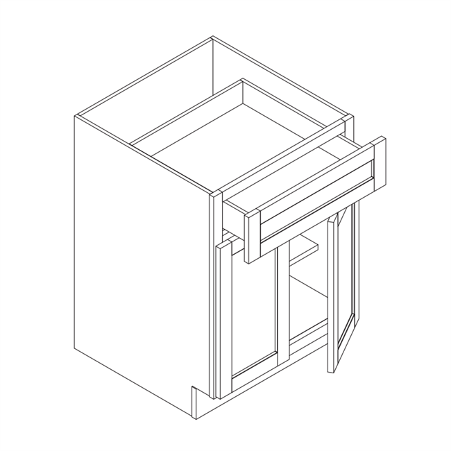 Summer White Shaker Base 2 Doors 1 Drawer