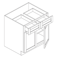 Coastal Shaker White Base 2 Door 2 Drawer