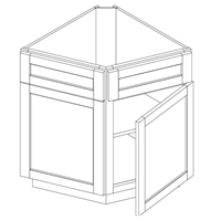 Stained Walnut Base End Angle Cabinet