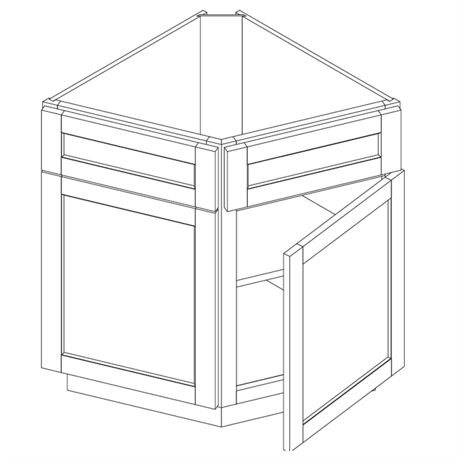 Coffee Bean Base End Angle Cabinet