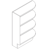 Summer White Shaker Base End Open Shelf