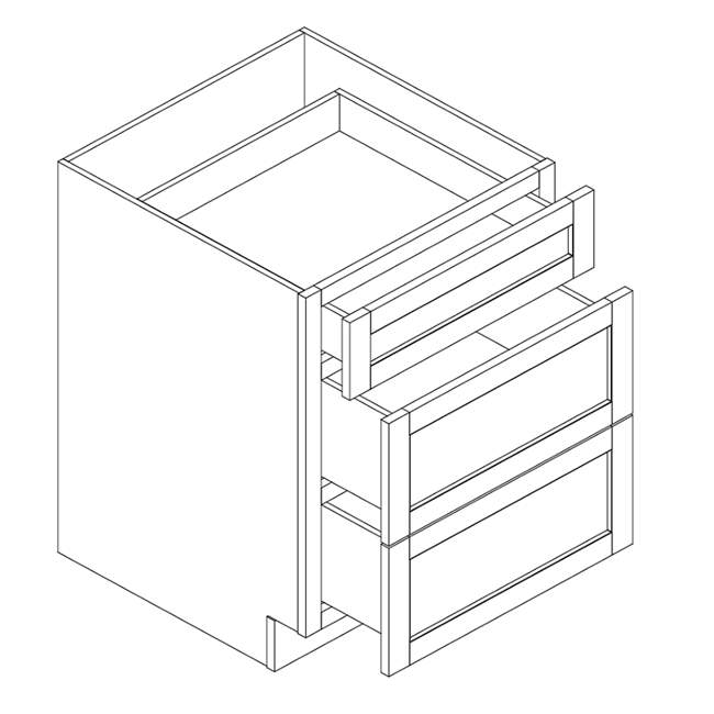 Coffee Bean Drawer Base w/ 3 Drawers