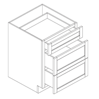 Coastal Shaker White Drawer Base w/ 3 Drawers