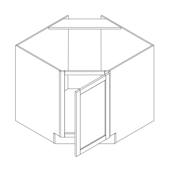 New Maple Shaker Diagonal Corner Sink Base