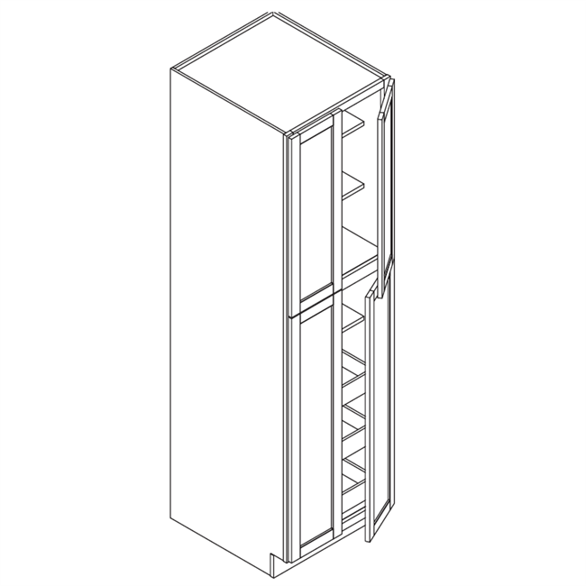 Modena White Double Pantry Cabinet 4 Doors
