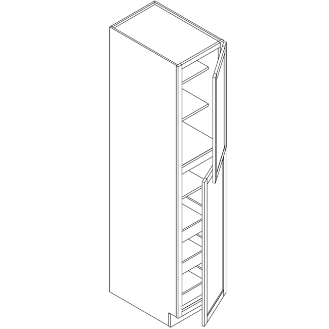 Kingston White Shaker Pantry Cabinet 2 Doors