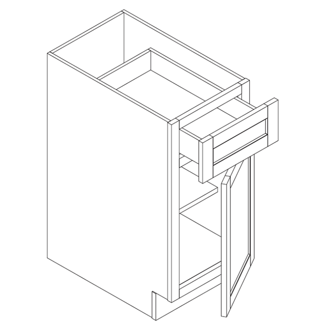 Kingston White Shaker Vanity Base Cabinet 1 Door 1 Drawer