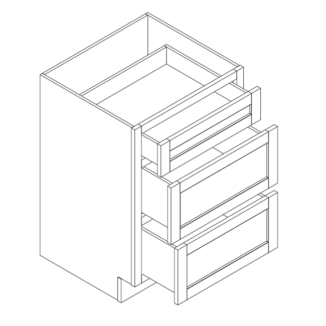 New Maple Shaker Vanity Drawer Base
