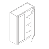 Coastal Shaker White Wall Cabinet 2 Door 42" high