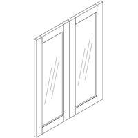 Gloss White Double Wall Cabinet Glass Door