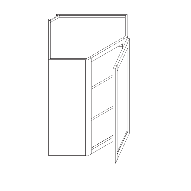 Coastal Shaker White Wall Diagonal Corner Cabinet
